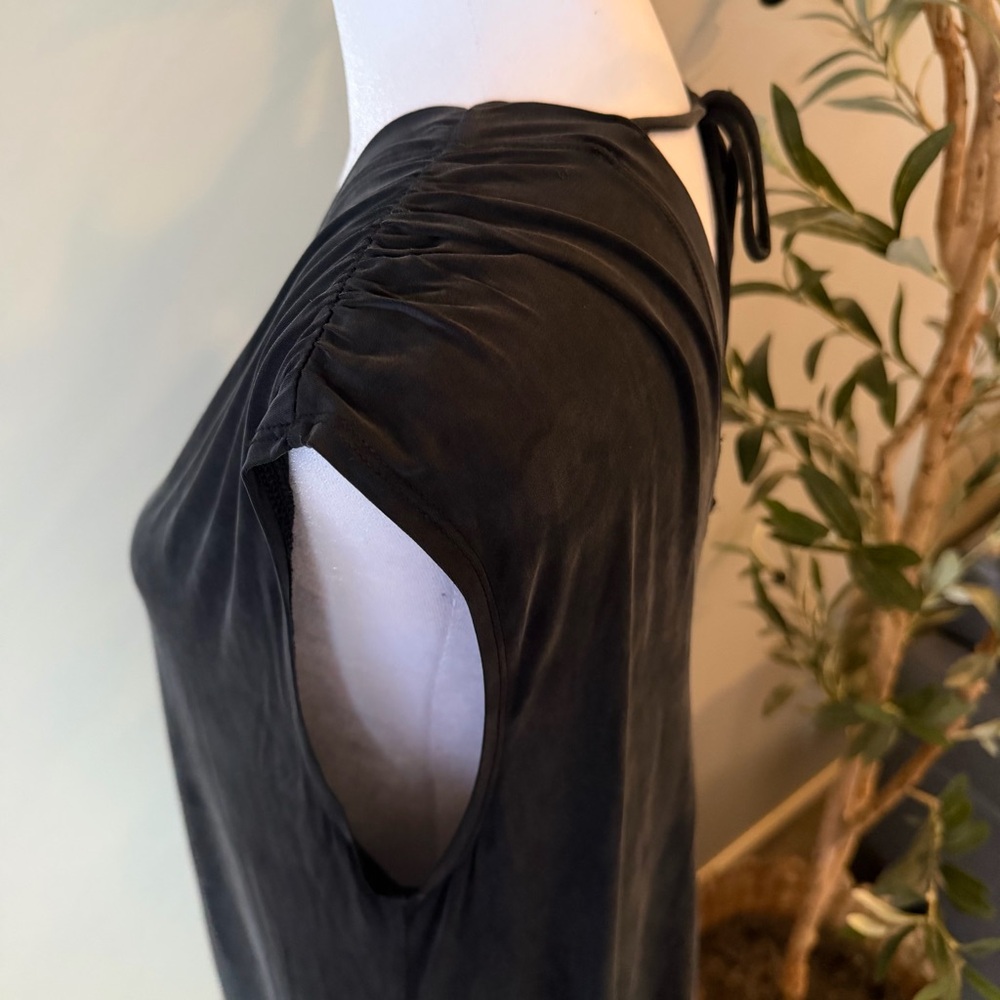 Anthropologie eri + ali Black Sleeveless Midi V-Neck Dress - Picture 7 of 10